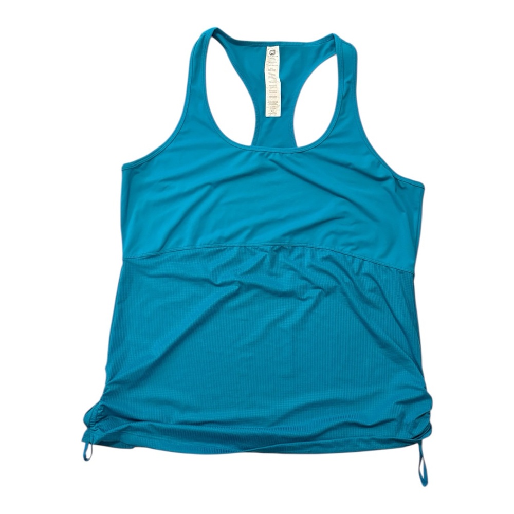 Fabletics Cashel Curved Cinched Teal Racerback Athletic Tank top, XL